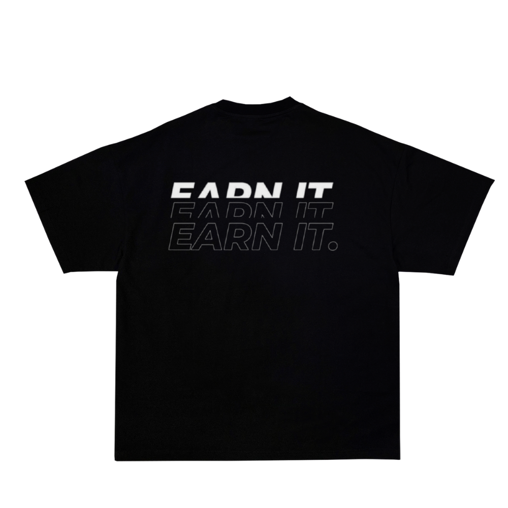 PULSE EARN IT. BLACK TEE