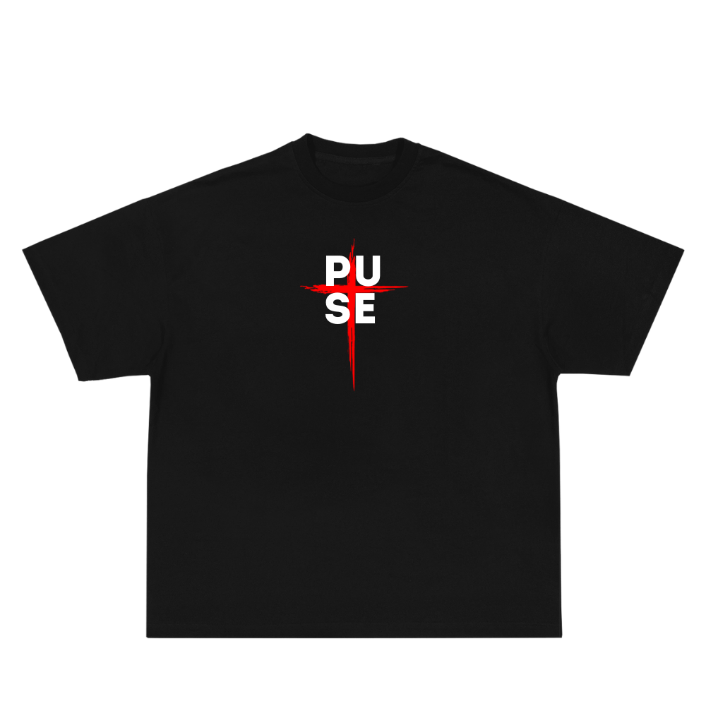 PULSE CROSS BLACK TEE