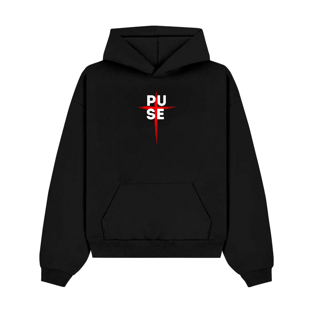 PULSE CROSS BLACK HOODIE