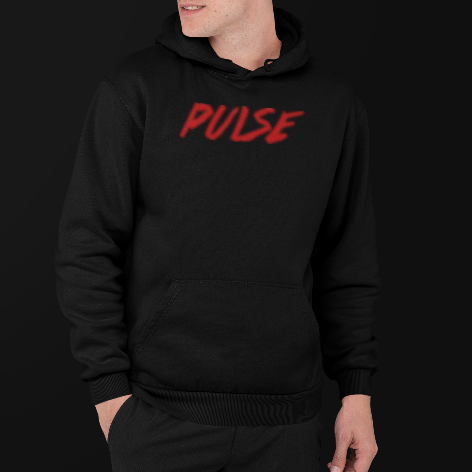 PULSE BLURRED RED BLACK HOODIE